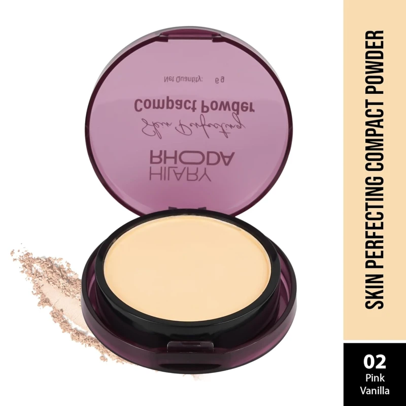 Hilary Rhoda Skin Perfecting Compact Powder | Oil Control & Matte Finish | Buildable Coverage | Blends Easily | Hides Imperfections | 6g (Pink Vanilla | Shade 02) thumbnail 2